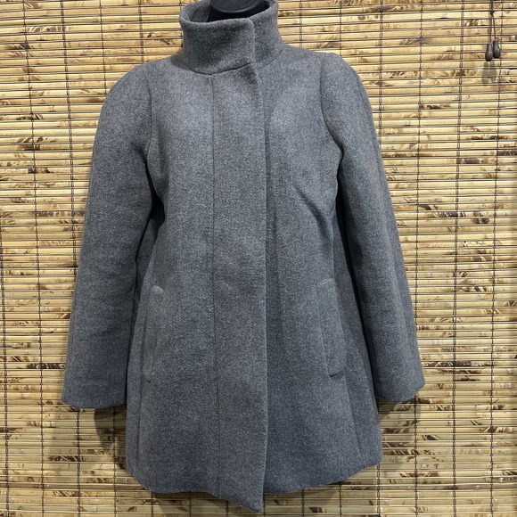 J. Crew City Coat Womens 4 Gray Wool Preppy Outdoor Quiet Luxury Classic J6140 - Picture 1 of 8
